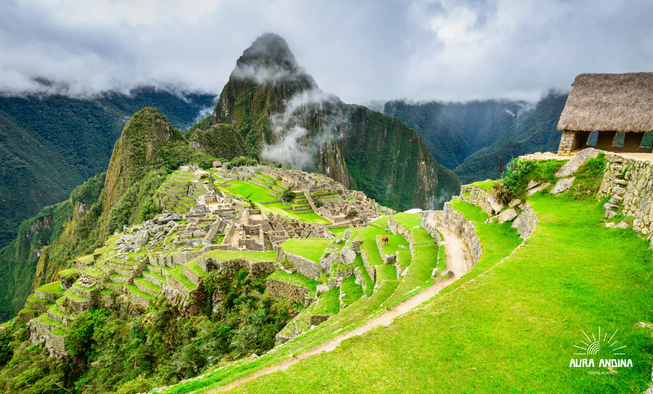Machu Picchu Inca citadel surrounded by mountains