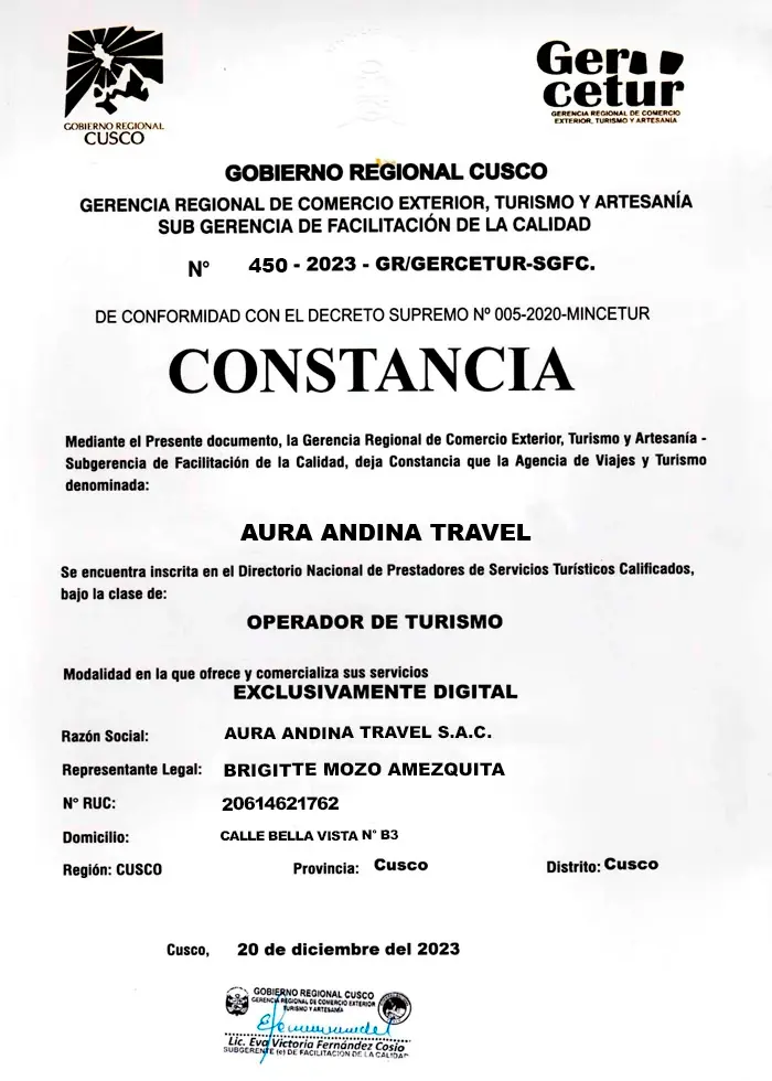 GERCETUR CERTIFICATE